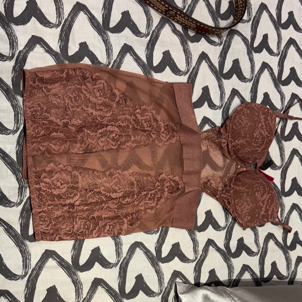 La SENZA Lace Chemise in Brown